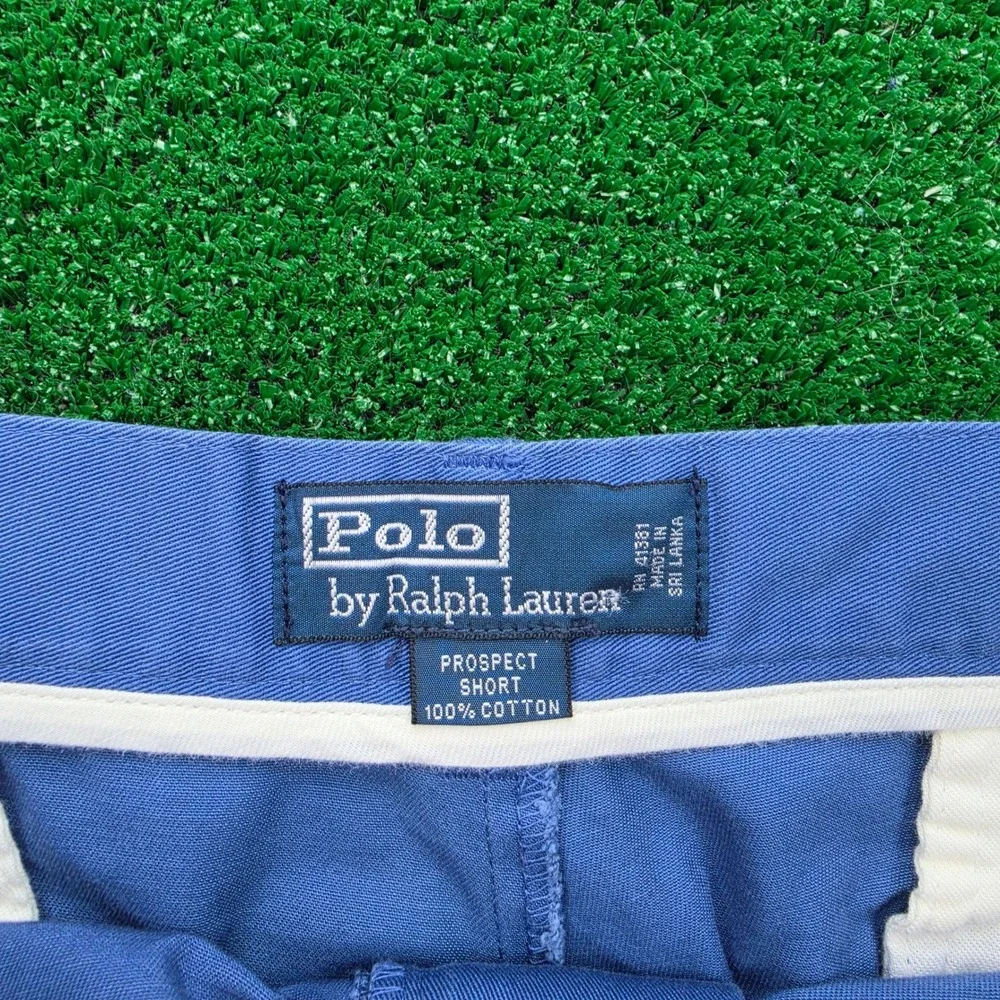 Vintage Polo Ralph Lauren Prospect Shorts Mens 38 Blue Flat‎ Front Classic Chino
